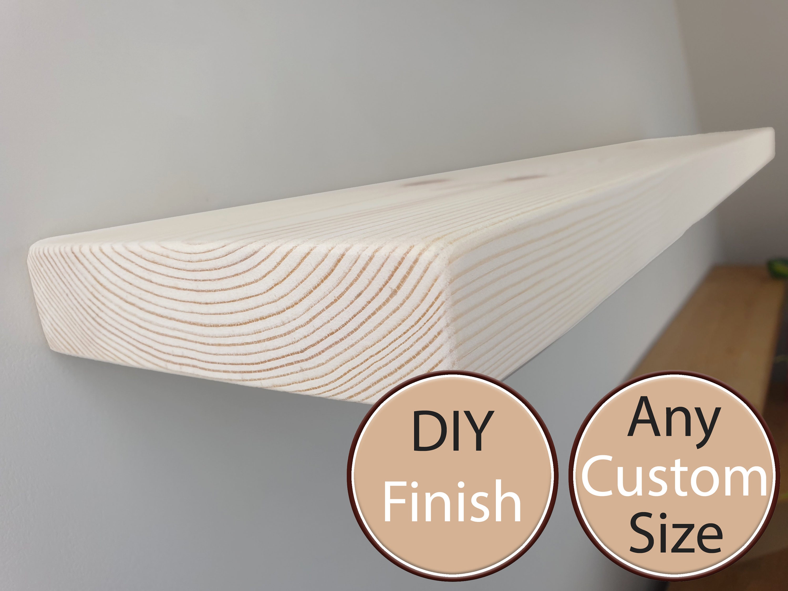 Solid wood 2024 shelves unfinished