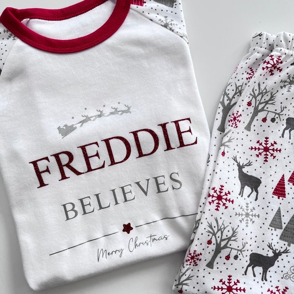 Personalised Christmas Pjs, Children & Adults. New 2023 design