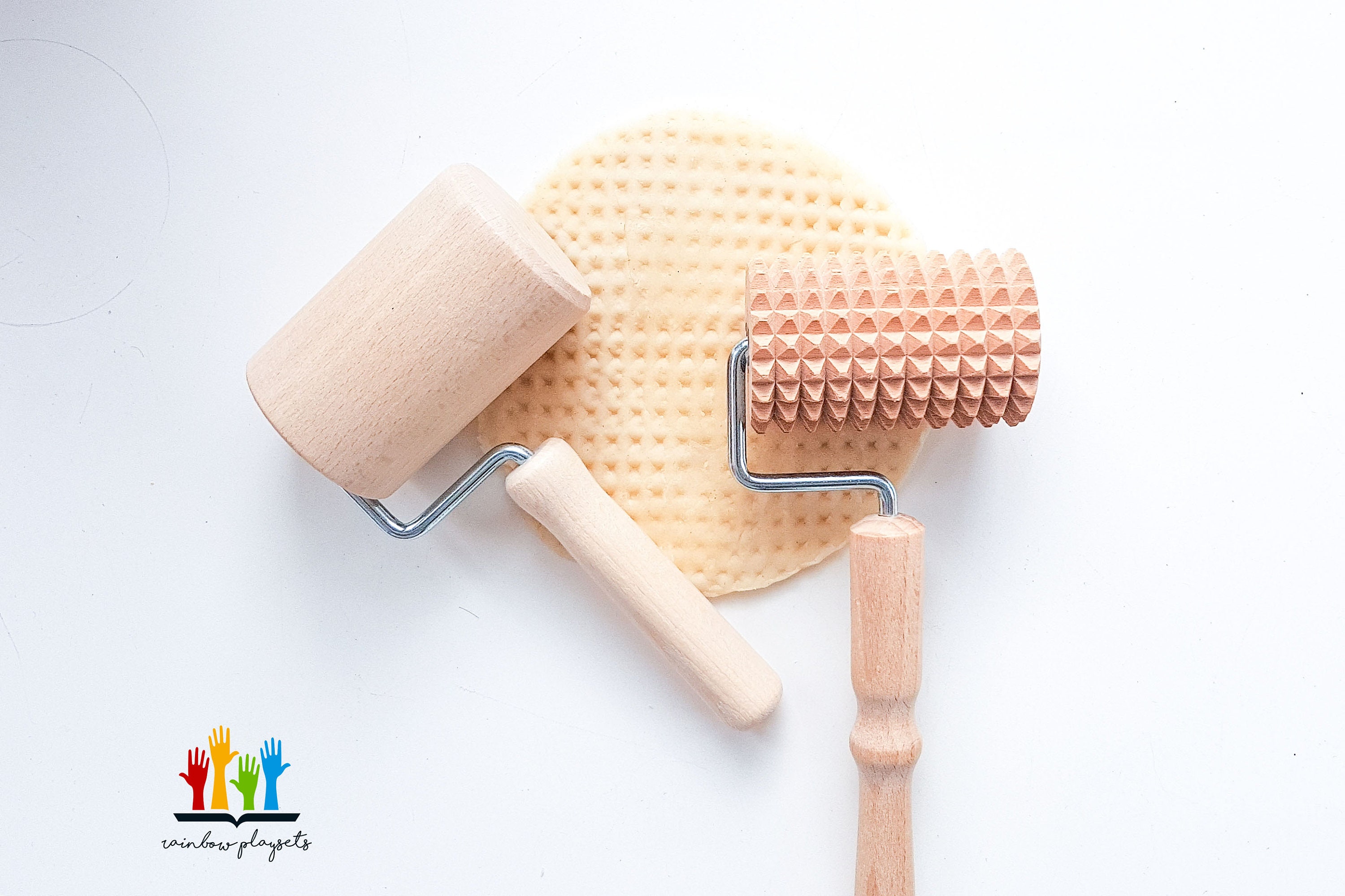 Set of 2 Playdough Wooden Rolling Pins for Children Etsy