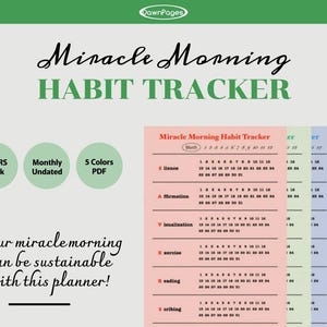 Miracle Morning Habit Tracker, Life Savers, Morning Routine Planner ...