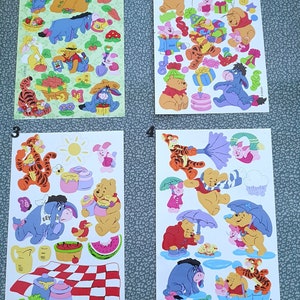 Foglio di adesivi originali Sandylion Maxi kromekote vintage anni '90 adesivi anni '90 Disney Winnie the Pooh