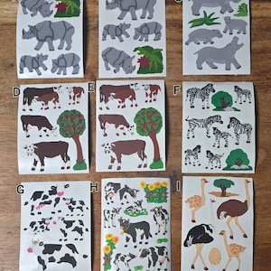 Original Sandylion Maxi fuzzy sticker section, fabric, velvet, felt, fluffy soft stickers vintage 90s