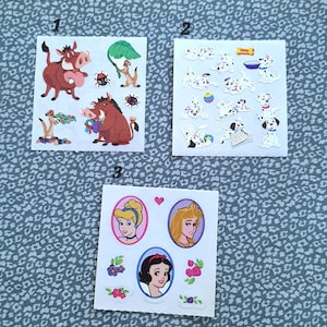 Sezione adesivi originale Sandylion Disney kromekote carta vintage anni '90 adesivo carta blu
