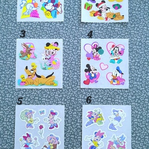 Sezione adesivi originale Sandylion Disney kromekote carta vintage anni '90 Topolino adesivo