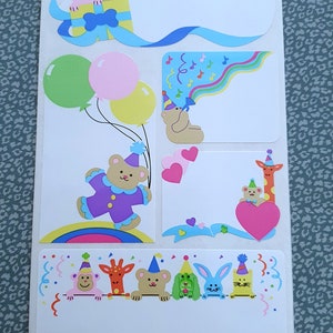 Foglio di adesivi originali Sandylion Maxi adesivi vintage anni '90 kromekote