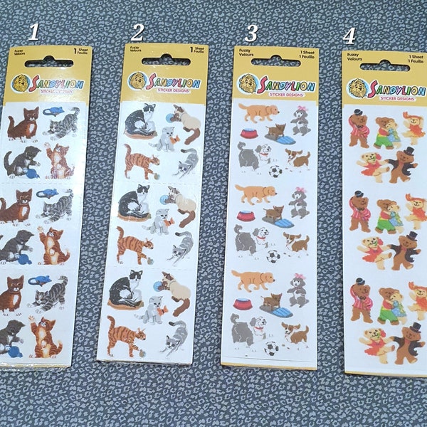 Original Sandylion Sticker Streifen, NIP ovp  fuzzy stoff rare, selten,vintage 90er Aufkleber