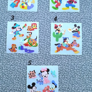 Sezione adesivi originale Sandylion Carta kromekote Disney vintage anni '90 Adesivo Topolino carta blu