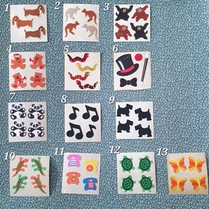 Original Sandylion fuzzy stickers brown 80s vintage fabric stickers