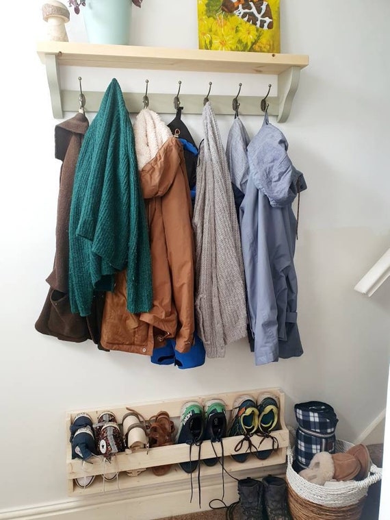 Unique Shabby Chic Pallet Wood Floating Shoe Rack Ideal Storage -   Israel