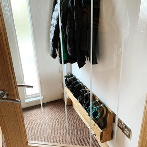 Unique shabby chic pallet wood floating shoe rack ideal | Etsy