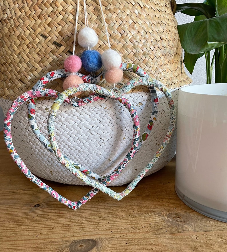 Liberty Print Heart Decorative Heart Wire Heart Hanging Heart Decoration Home decoration Heart image 1