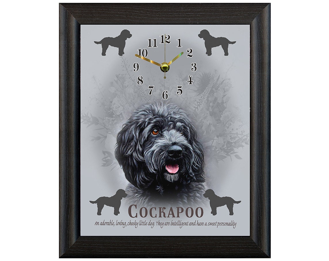 Cockapoo dog Clock gift for Christmas gift for Etsy UK