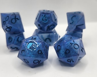 The Skin of a Killer- Handmade Large Sharp Edge Resin Dice Set