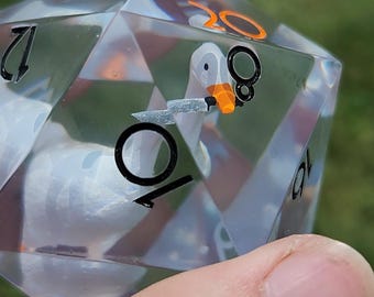 Peace Was Never An Option- CUSTOM Handmade Resin Chonk D20 Dice