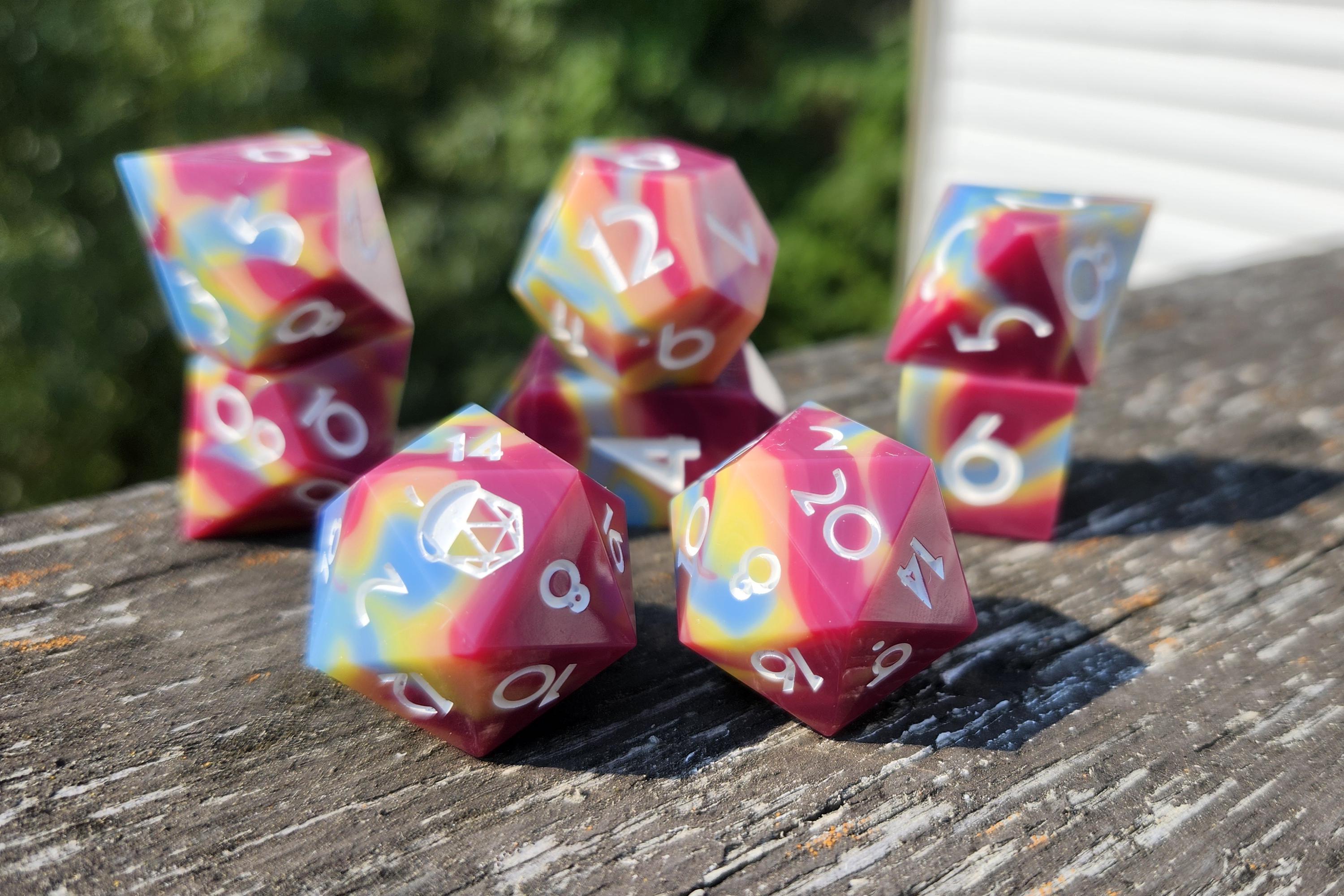 Get Ready for a Dice Changer- Handmade Large Sharp Edge Resin Dice Set