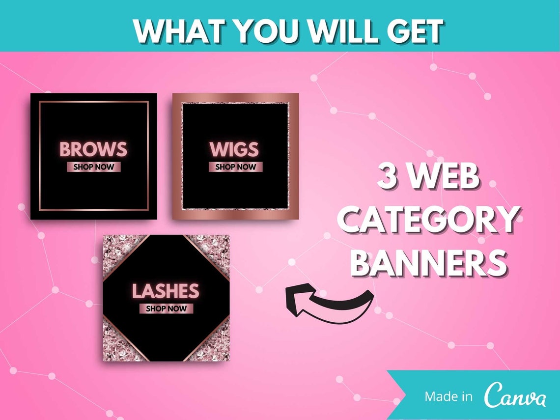 DIY WEB BANNERS Kit Rose Gold site Banners Template  Etsy