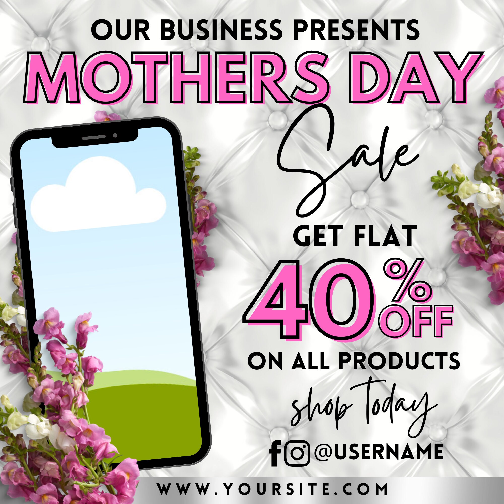 Mother's day sale flyer happy mother's day flyer Etsy