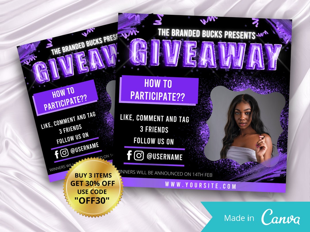 GIVEAWAY Flyer Template Grand Opening Flyer Shop Anniversary Etsy