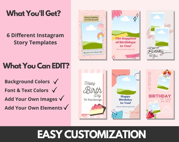 happy birthday instagram story template app