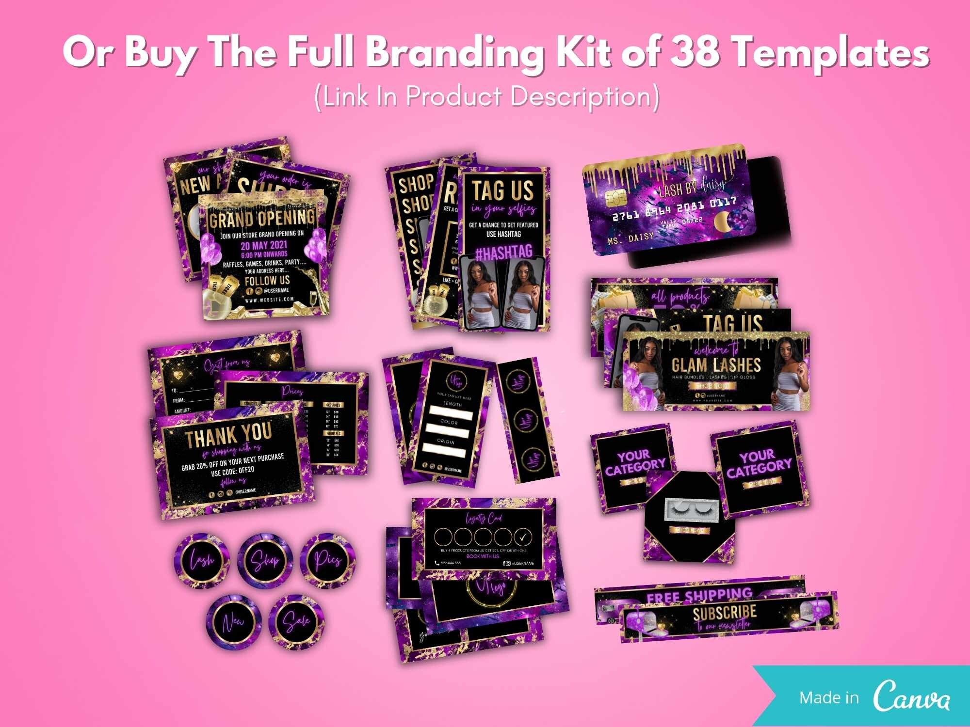 DIY WEB BANNERS Kit Purple and Gold site Banners Template Etsy