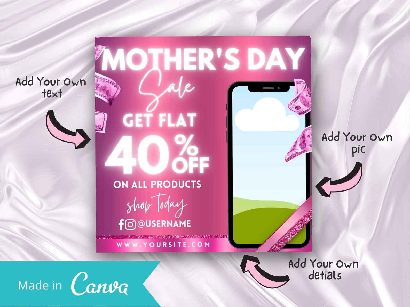 Mother's Day Sale Flyer Happy Mother's Day Flyer Etsy