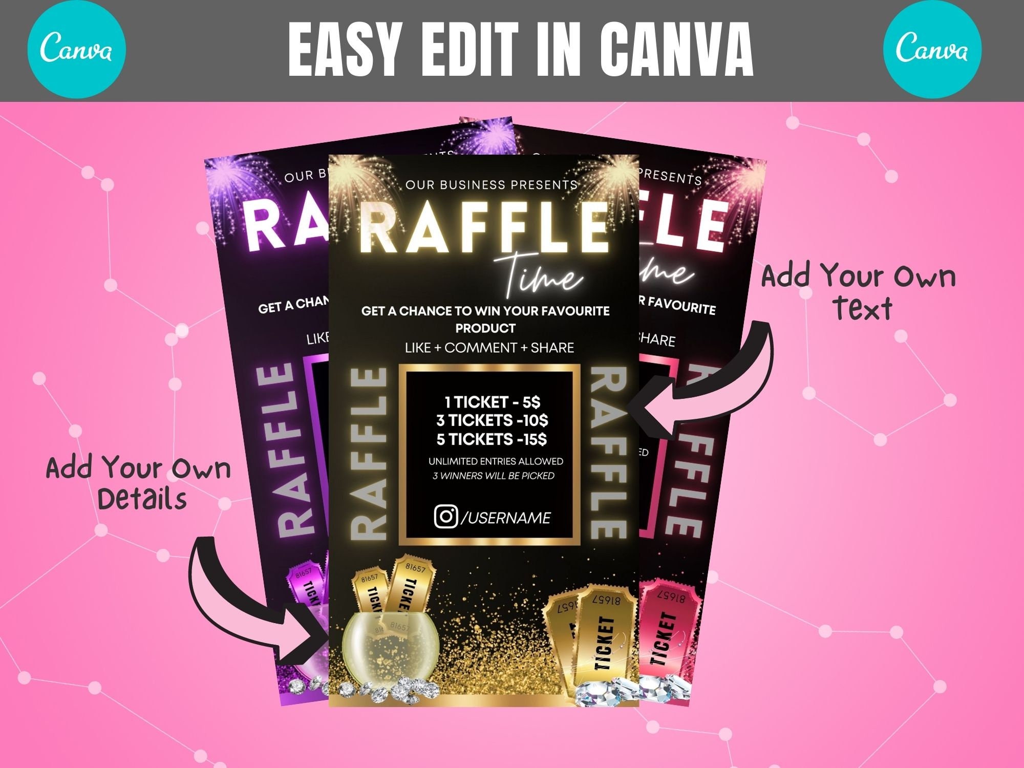 Raffle Instagram Story Template Raffle Flyer Giveaway Story Etsy UK