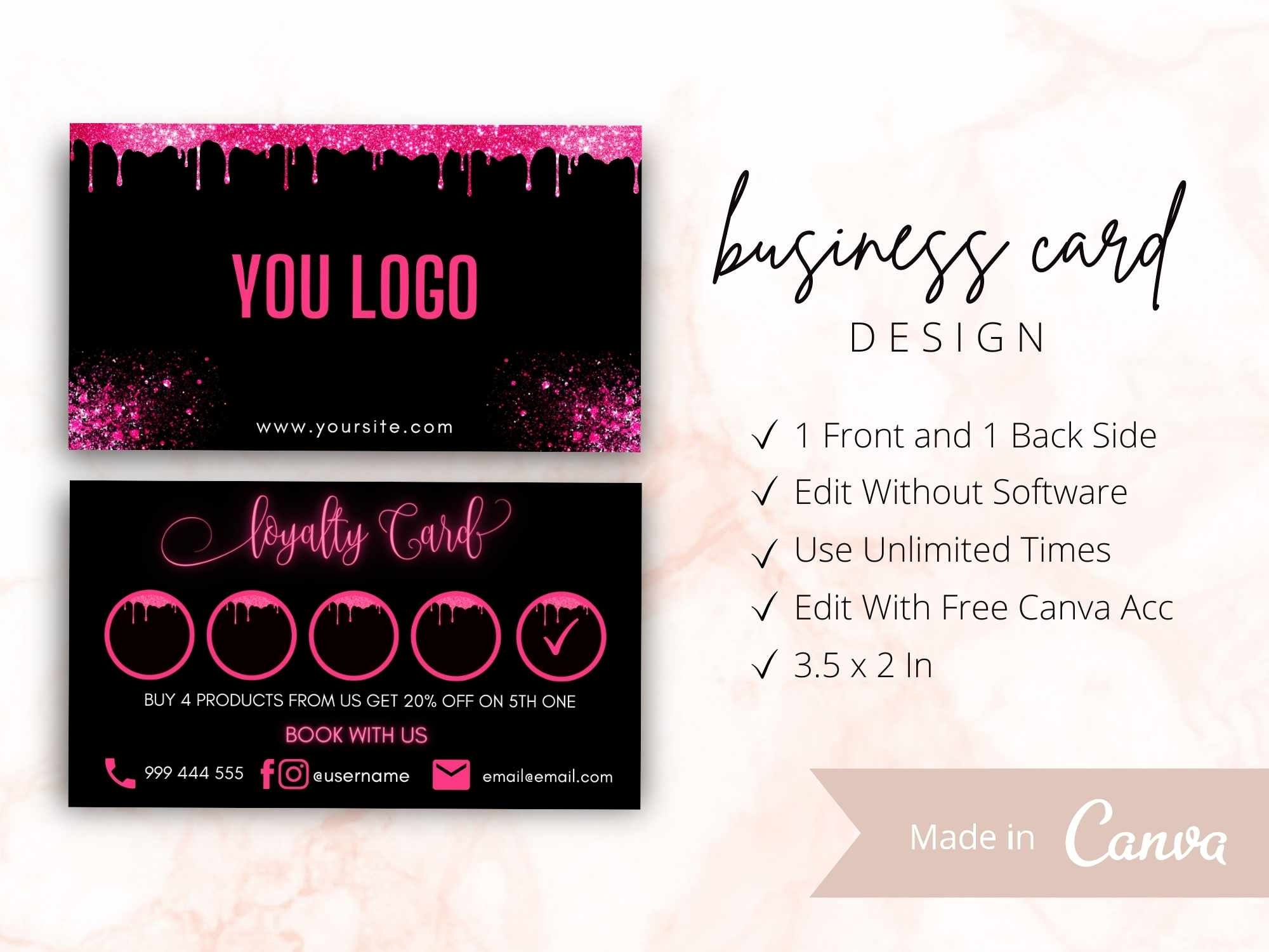 Loyalty Card Editable Business Card Design Printable Loyalty - Etsy Ireland