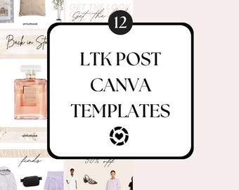 12 Customizable LTK Post Templates for Canva | LTK Collages | Bloggers, Influencers & Content Creators | Minimal | Aesthetic | Chic