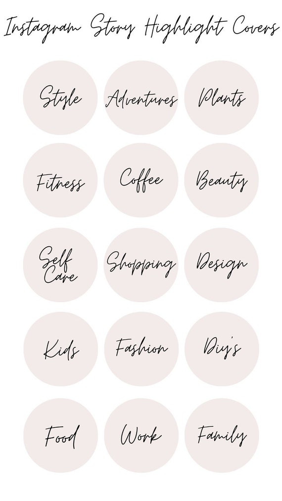 Minimalist Instagram Highlight Covers Lifestyle Words - Etsy