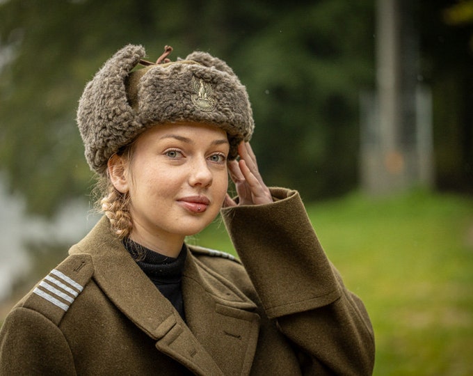 Polish Ushanka Winter Hat With Lining Cold Weather Size 55 Issued Etsy