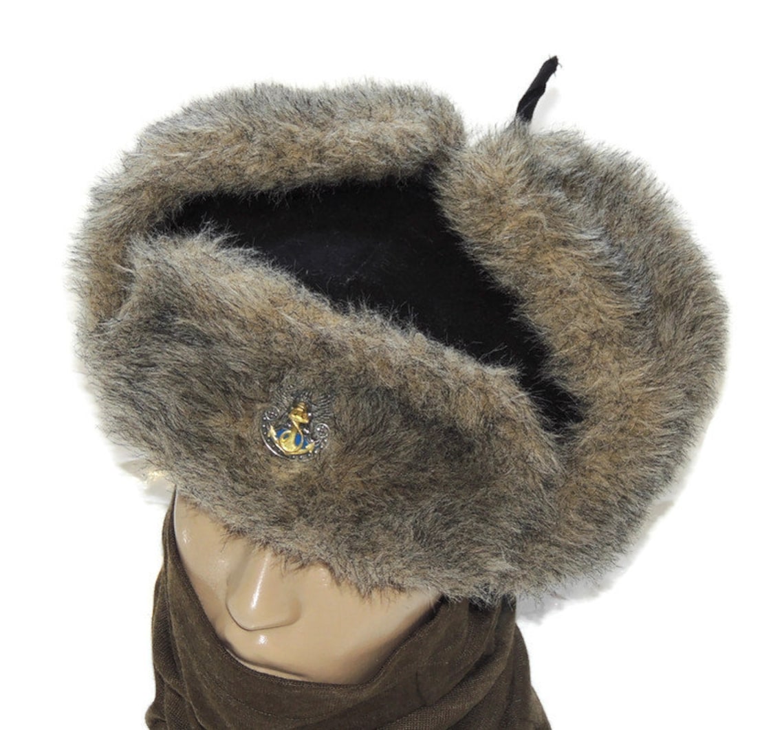 Polish NAVY Ushanka taglia 55 7 US Rilasciato peloso con Etsy