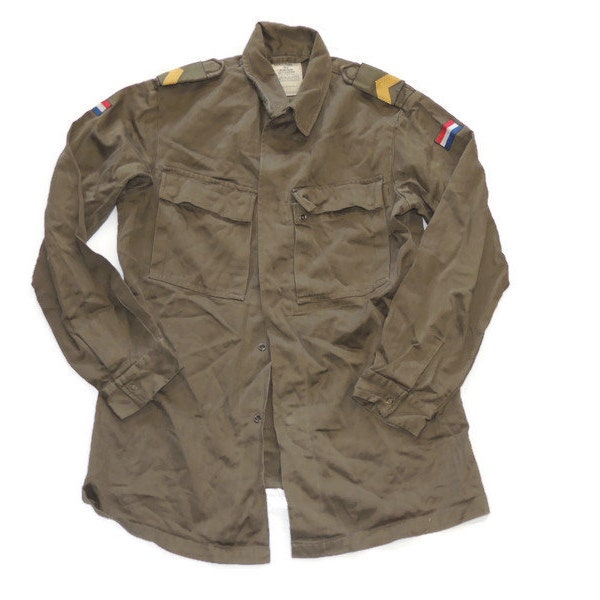 Dutch Army Field Shirt With Rank 80s Retro Uniform