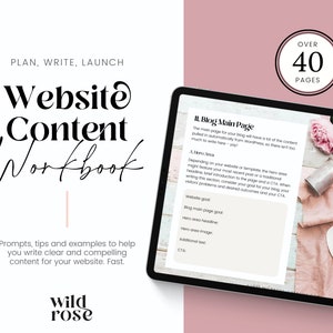 Website content planning workbook | Copywriting guide | Web copy planner | Plan your website content | Write website copy | Homepage