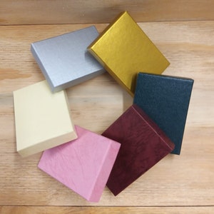 48 x B02 MIXED COLOURED Cardboard Jewellery Gift Boxes with Fibro insert