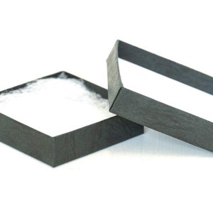 48 x B08 Black Grained Cardboard Jewellery Gift Boxes with Fibro insert