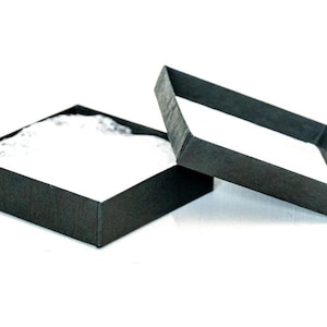 50 x B06 Black Grained Cardboard Jewellery Gift Boxes with Fibro insert