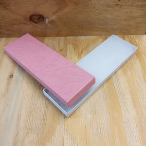 35 x B04 PINK & WHITE Grained Cardboard Jewellery Gift Boxes with Fibro insert