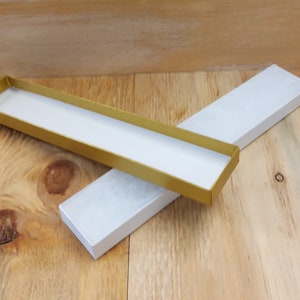 40 x B03 GOLD & WHITE Cardboard Jewellery Gift Boxes with Fibro insert