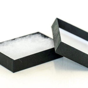 48 x B02 Black Grained Cardboard Jewellery Gift Boxes with Fibro insert