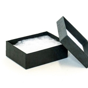 30 x B17 Deep Small Black Grained Cardboard Jewellery Gift Boxes with Fibro insert