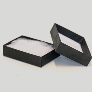 48 x B01 Black Grained Cardboard Jewellery Gift Boxes with Fibro insert
