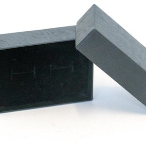 24 x B23 Cufflink - Double Ring Black Grained Cardboard Jewellery Gift Boxes with Flock insert