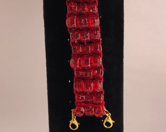 Thick Red Beaded Bracelet