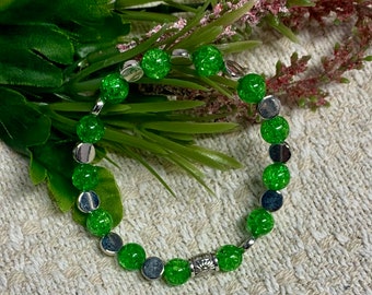 Green and Silver Bracelets