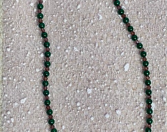 Dark Green and Brown Handmade Necklace