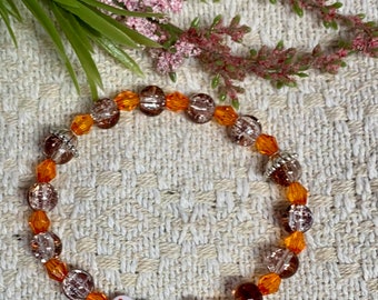 Orange and Brown MOM Bracelet