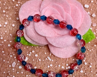 Red and Blue Handmade Bracelet