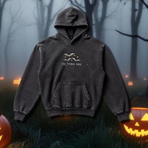 Embroidered "It's Friction Bats" Mineral Wash Sweatshirt Crewneck T-shirt