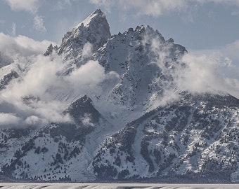 Grand Teton Photo Print, Snake River Overlook Winter, Jackson Hole, Wyoming