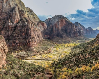 Zion National Park Photo Print, Angel's Landing and the West Rim Trail, Utah